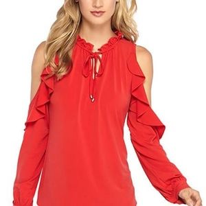 NWT Limited Ruffled Cold Shoulder Top